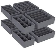 Úložné boxy na spodné prádlo, 8 ks, tmavo sivé