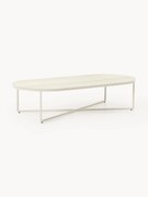 Oválny konferenčný stolík so sklenenou doskou v mramorovom vzhľade Antigua