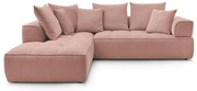 Ružová ženilková rohová pohovka (ľavý roh/do L) Whesley – Bobochic Paris