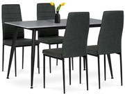 Autronic BONTEC Jedálenský set so 4 stoličkami, 130x70x76cm mramor, ASE-1003 BK2 Farba: Čierna