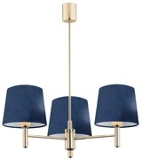 Argon 1485 - Luster na tyči PONTE 3xE27/15W/230V modrá/mosadz