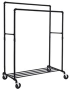 SongmicsHome Dvojitý stojan na oblečenie RARE, vodovodné rúry 100x59x162cm, čierna