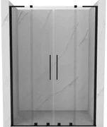 Mexen Velar L Duo, posuvné sprchové dvere do otvoru 140 cm, 8mm číre sklo, čierna matná, 871-140-003-02-70