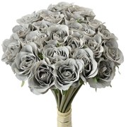 Šedá umelá kytica ruže Rose grey - 20*16*30 cm