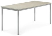 Stôl SONITUS, 1800x800x760 mm, linoleum - svetlošedá, strieborná