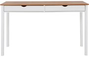Bielo-hnedý pracovný stôl Støraa Gava, dĺžka 140 cm