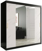 Skriňa Marmur T1 200 čierna/mramor biely