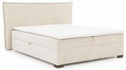 Béžová boxspring posteľ s úložným priestorom 140x200 cm Lysa – Ropez