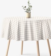 Goldea okrúhly obrus 100% bavlnené plátno - latte kocky Ø 100 cm