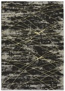 Koberec Allora Plus C654A lesklý čierny / žltý