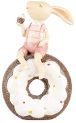 Dekorácia králiček sediaci na donutu - 10*6*17 cm