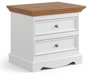 PROXIMA.store - Rustikálny nočný stolík - BELLUNO ELEGANTE FARBA: biela - dub