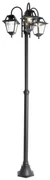 Klasická vonkajšia lampa čierna 235 cm 3-svetlo IP44 - Berta
