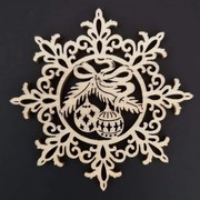 AMADEA Drevená ozdoba vločka s guľami 9 cm