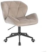 LuxuryForm DESIGN Stolička MILANO VELUR na čiernej podstave s kolieskami - latte