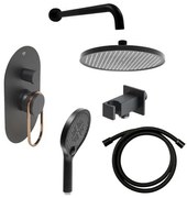 Sprchový systém SAT Fusion vrátane podomietkového telesa čierna matná SATBSFU215CPCBRSET