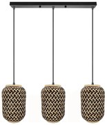 Toolight Toolight, stropné svietidlo 3xE27 APP1425-3CP, hnedá-čierna, OSW-02417