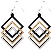 AMADEA Drevené náušnice kosoštvorca, 5 cm, český výrobok