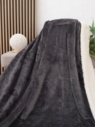 Baránková deka mikroplyš Exclusive 150 × 200 cm – Laura tmavo sivá