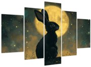 Obraz - Zajac s mesiacom (150x105 cm)