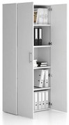 Kancelárska skriňa vysoká SOLID, 800 x 400 x 1830 mm, biela