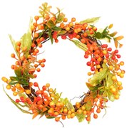 Prútený veniec s umelými jarabinami, 35 cm