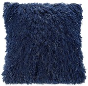 CHLPATÁ DEKORAČNÁ OBLIEČKA NA VANKÚŠ CELIA 40X40 CM TMAVOMODRÁ