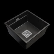 Gamma Decor 4445, 1-komorový granitový drez 440x450x215 mm, čierna, GMA-ZLE000128