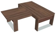 Stôl Verno+ S 200 x 220 cm s rokovacím prvkom, orech / hnedá