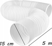 Mocná Rúrka Do Klimatizátora Dĺžka 5 m Priemer 15 cm Flexibilná Harmonika