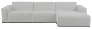 Biela rohová pohovka z textílie buklé (pravý roh) Roxy – Scandic