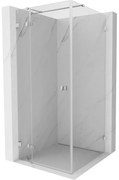 Mexen Lunar T, sklápací sprchový kút ľavý 110 x 110 cm, 8mm číre sklo, chrómový profil, 834T-110-110-01-00-L