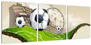 Obraz - Futbalové ihrisko (s hodinami) (90x30 cm)