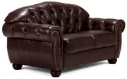 furniture-nabytek.cz - Pohovka Chesterfield Hereford 2-miestna z pravej kože, hnedá