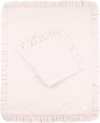 Sada do postieľok s volánom púdrovo ružová 80x100cm