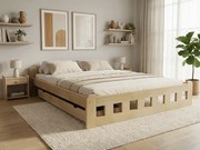 Posteľ Naomi zvýšená 180 x 200 cm, borovica Rošt: S latkovým roštom, Matrac: Matrac SOMMERA 18 cm