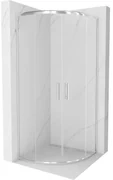 Mexen Rio, štvrťkruhový sprchovací kút s posuvnými dverami 90(dvere) x 90(dvere) x 190 cm, 6mm číre sklo, chrómový profil, 863-090-090-01-00