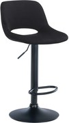 Barová stolička Camden - zamat, čierny rám - Čierna