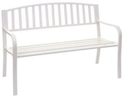Záhradná lavička F43 2-miestna - práškovaná oceľ, 128 cm - Biela