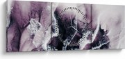 Obraz - Fialový mramor N⁰2 (s hodinami) (90x30 cm)