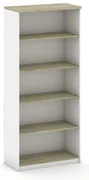 Kancelársky regál MIRELLI, 800 x 400 x 1800 mm, biela/dub sonoma