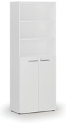 Kombinovaná kancelárska skriňa PRIMO WHITE, dvere na 3 poschodia, 800 x 420 x 2128 mm, biela