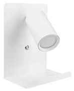 Nástenné bodové svietidlo s poličkou a USB nabíjačkou 1xGU10/35W/230V biela