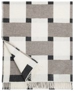 Vlnená deka Punos 130x180, bielo-béžovo-čierna
