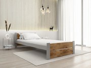 Posteľ IKAROS DOUBLE 90 x 200 cm, dub artisan/sivá Rošt: Bez roštu, Matrac: Bez matraca