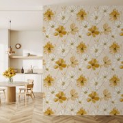 Fototapeta - Béžový vzor s kvetmi (147x102 cm)