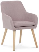 Jídelní židle, potah starorůžová látka, nohy masiv kaučukovník