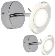 Nástenné svietidlo Ellipse, 1x chrómové kovové tienidlo, ch