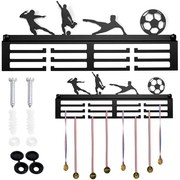 Nástenný vešiak na medaily FUTBAL čierny