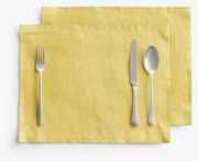 Goldea prestieranie na stôl z ľanovej zmesi - žlté - sada 2ks 30 x 40 cm